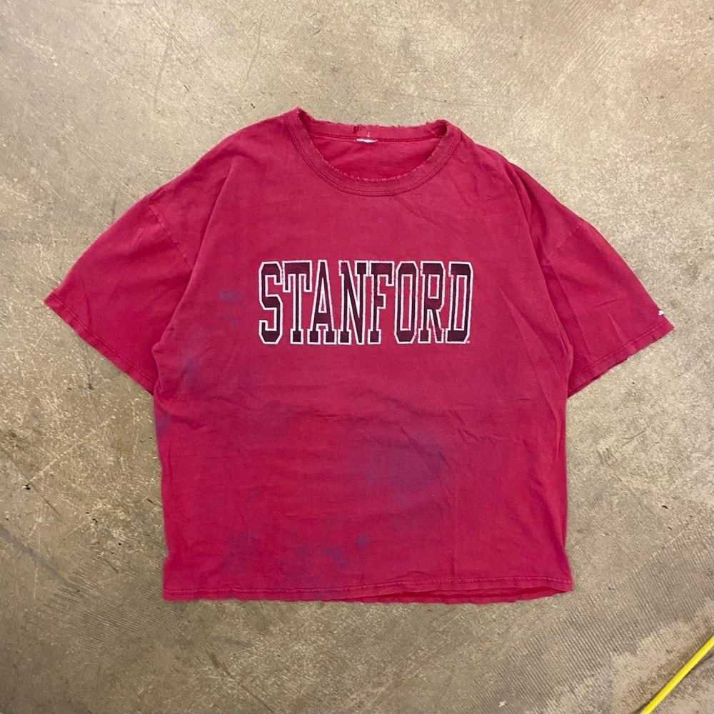 Vintage Stanford University Cardinals 90s Spellout Russell Athletic T-Shirt XL